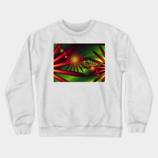 Tropical Red Flowers Crewneck Sweatshirt